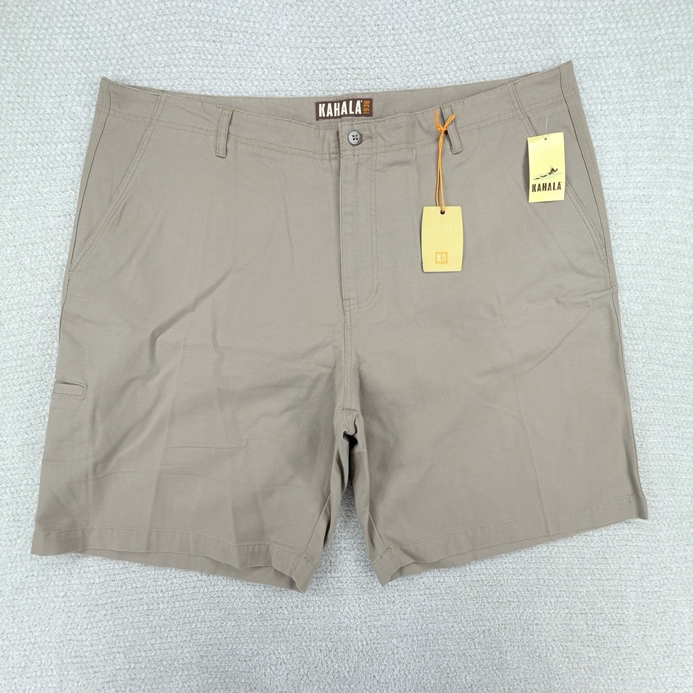 NEW Kahala 1936 Kaniala Shorts Mens 42 Taupe Stretch Cotton Casual Golf Chino
